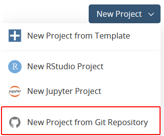 Select New Project from Git Repository